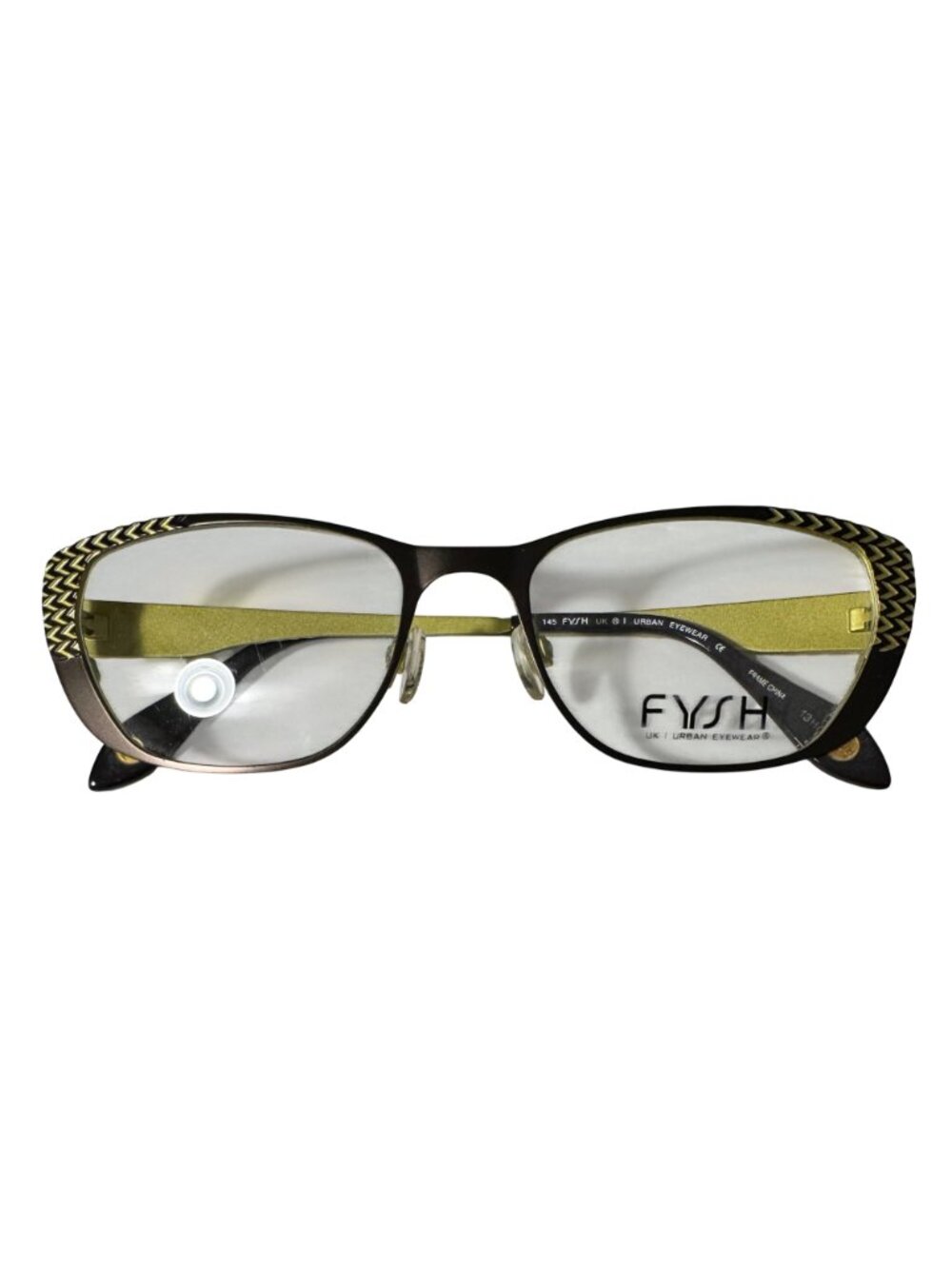 Fysh Urban Eyewear Glasses Frame Only 3501 620 52-19-145 Unisex Chartreuse Brown